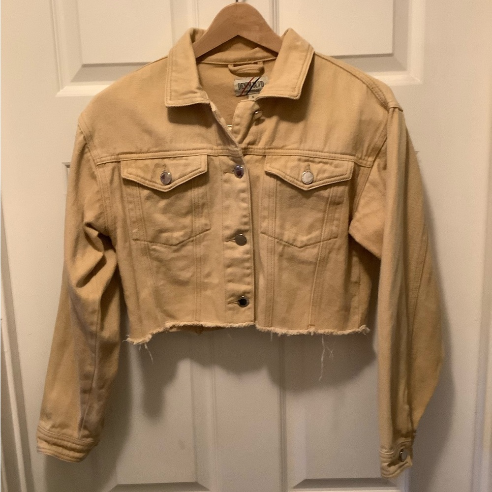 Girls tan denim jacket size small